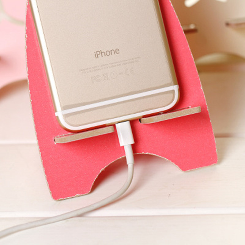 Creativo DIY titular de teléfono móvil de madera lindo conejo titular de teléfono móvil universal soporte de teléfono móvil perezoso fábrica