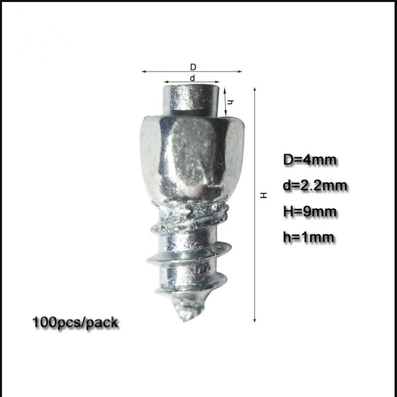 自行车冬季防滑钉耐磨钨钢100Pcs/4*9mm防滑自行车轮胎雪地轮胎钉