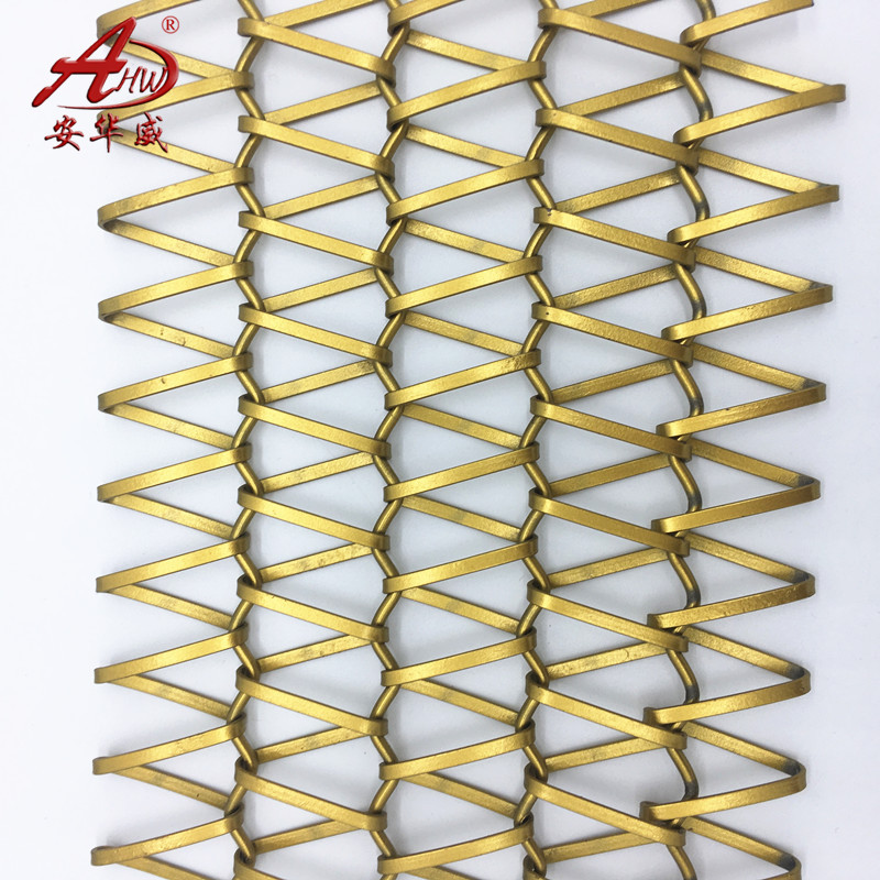 304酒店金属垂帘吊顶网编织窗帘网幕墙金属装饰网帘勾花网网帘