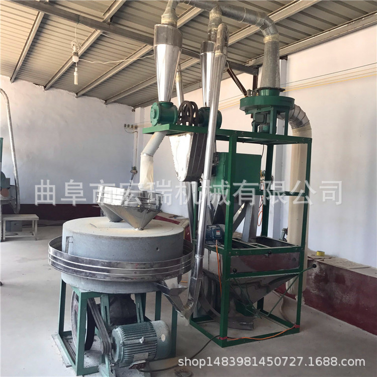 供应小型芝麻酱石磨机 全自动石磨面粉机粮食加工设备3是1宏瑞HR-