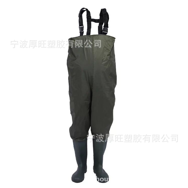 外贸高档尼龙pvc成人连体下水裤涉水裤叉裤钓鱼防水裤