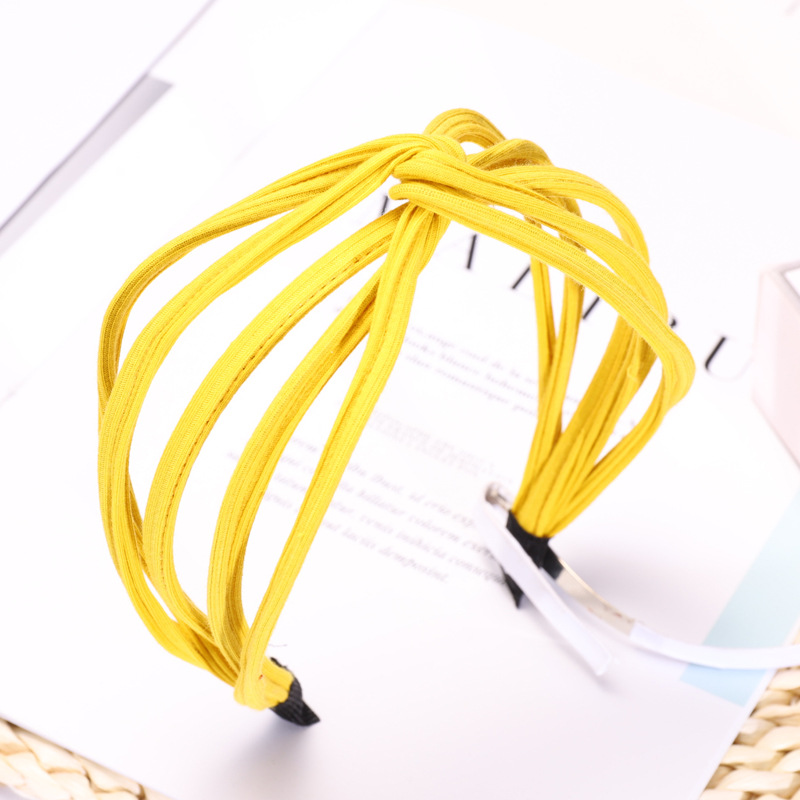 Hairband Simple Wild Knitted Pinstripe Cross Headband display picture 10