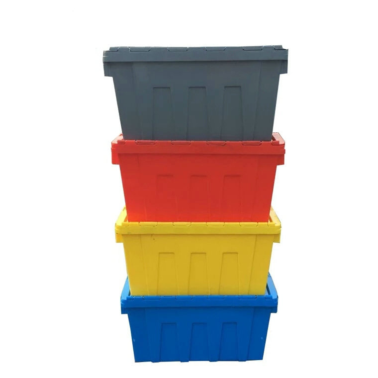 翻盖物流箱 塑料斜插式物流箱 物流带盖周转箱 量大可批发