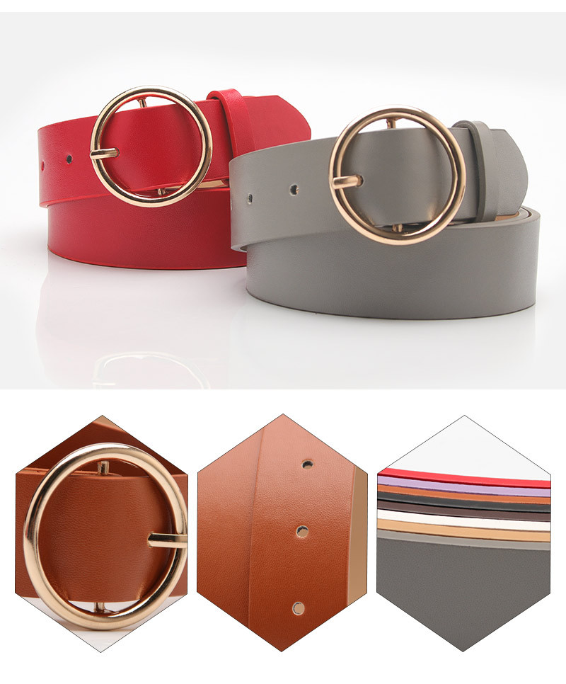 Women's Belt Round Buckle Casual Simple Women's Jeans Accessories Belt Wholesale Nihaojewelry display picture 14