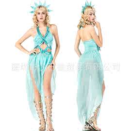 2022年新款万圣节扮演古希腊雅典娜女神服装性感女神DS舞台演出服