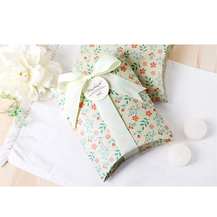 精美小号可爱饰品包装礼品纸盒现货小清新碎花折叠丝巾枕头盒现货