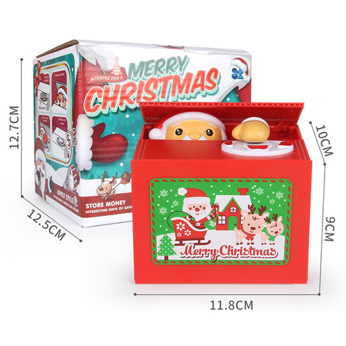 Creative gift music new KT stealing money coin piggy bank piggy bank children's cartoon electric stealing Santa Claus
