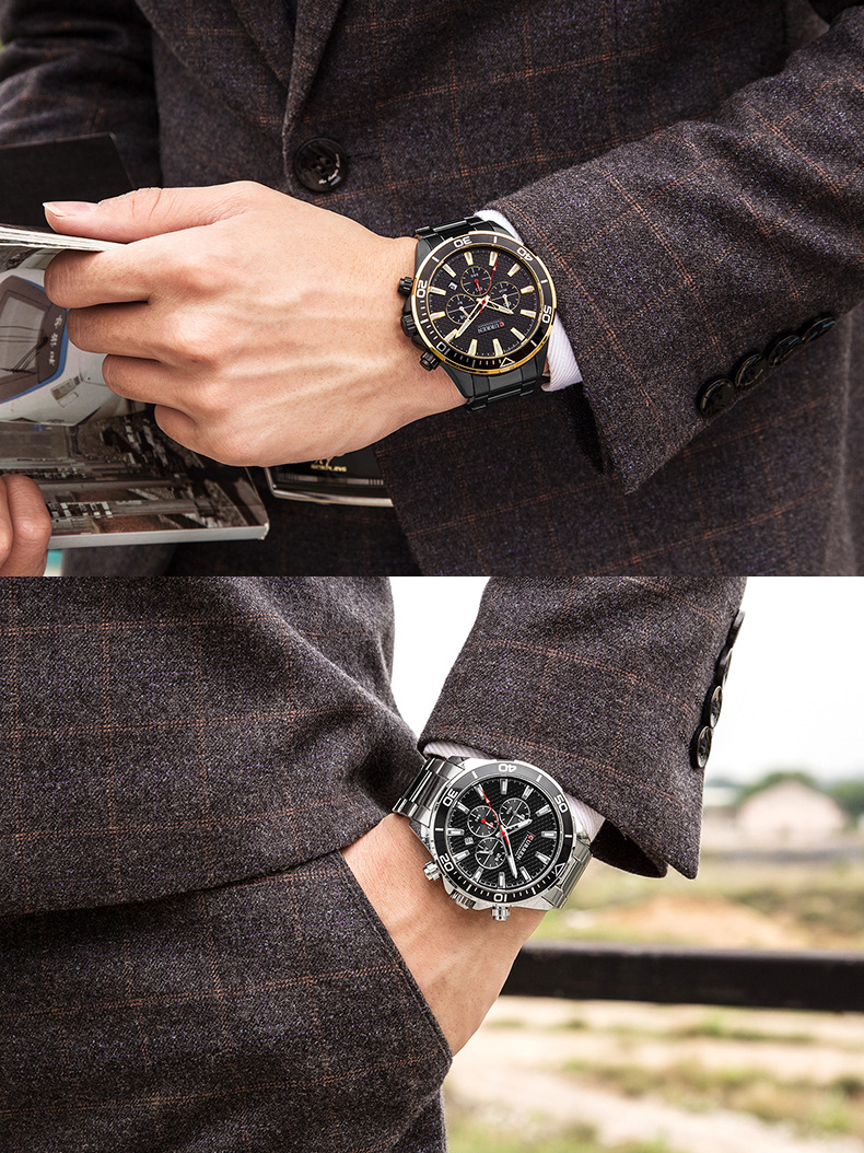Men's Steel Band Casual Watch - Lifestyle