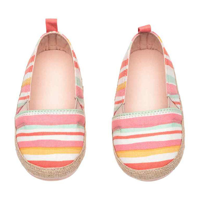 2019春季彩色条纹 舒适渔夫鞋 1-3岁女童幼儿鞋 学步鞋软胶底