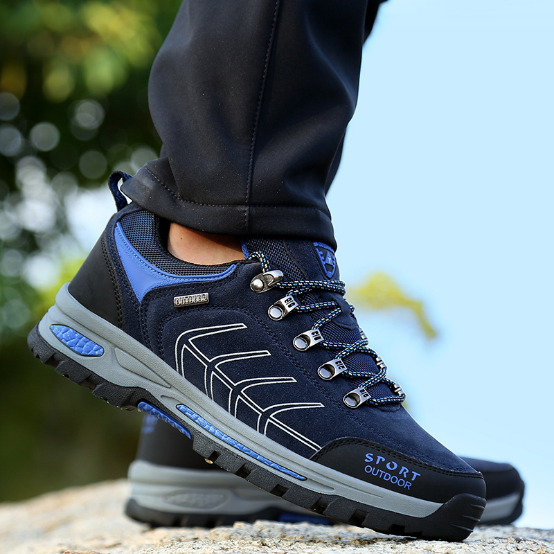 2018春季厂家直销鱼骨头印花系带系统 雪地靴 男户外徒步鞋登山鞋|ru