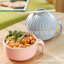 含餐具圆形小麦秸秆韩式泡面碗带方便面碗盖厂价大批量供应
