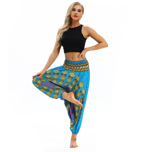 Yoga pants for women digital printing high waist Yoga Pants loose National Style Lantern pants