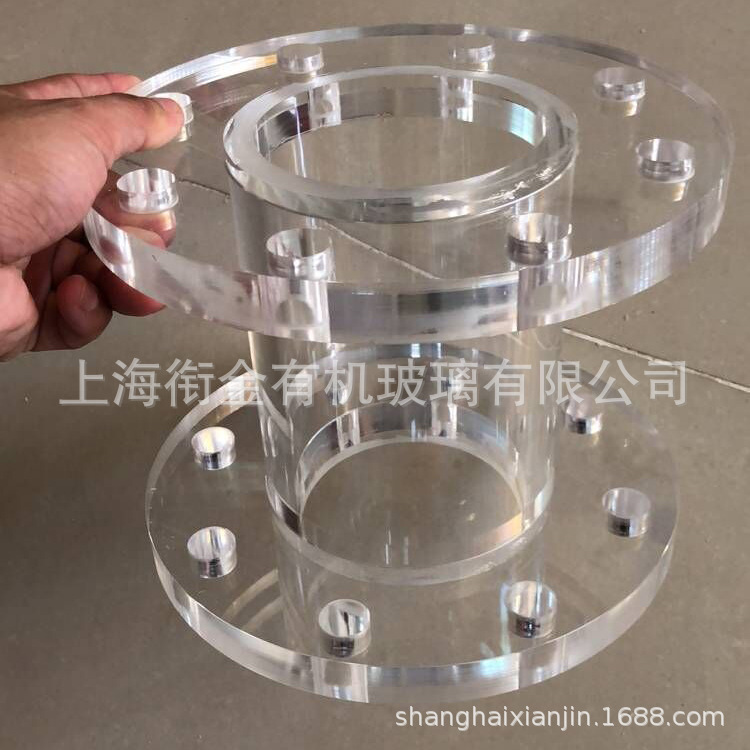 直径500 600 800mm 透明 亚克力管道 法兰连接 有机玻璃管道法兰