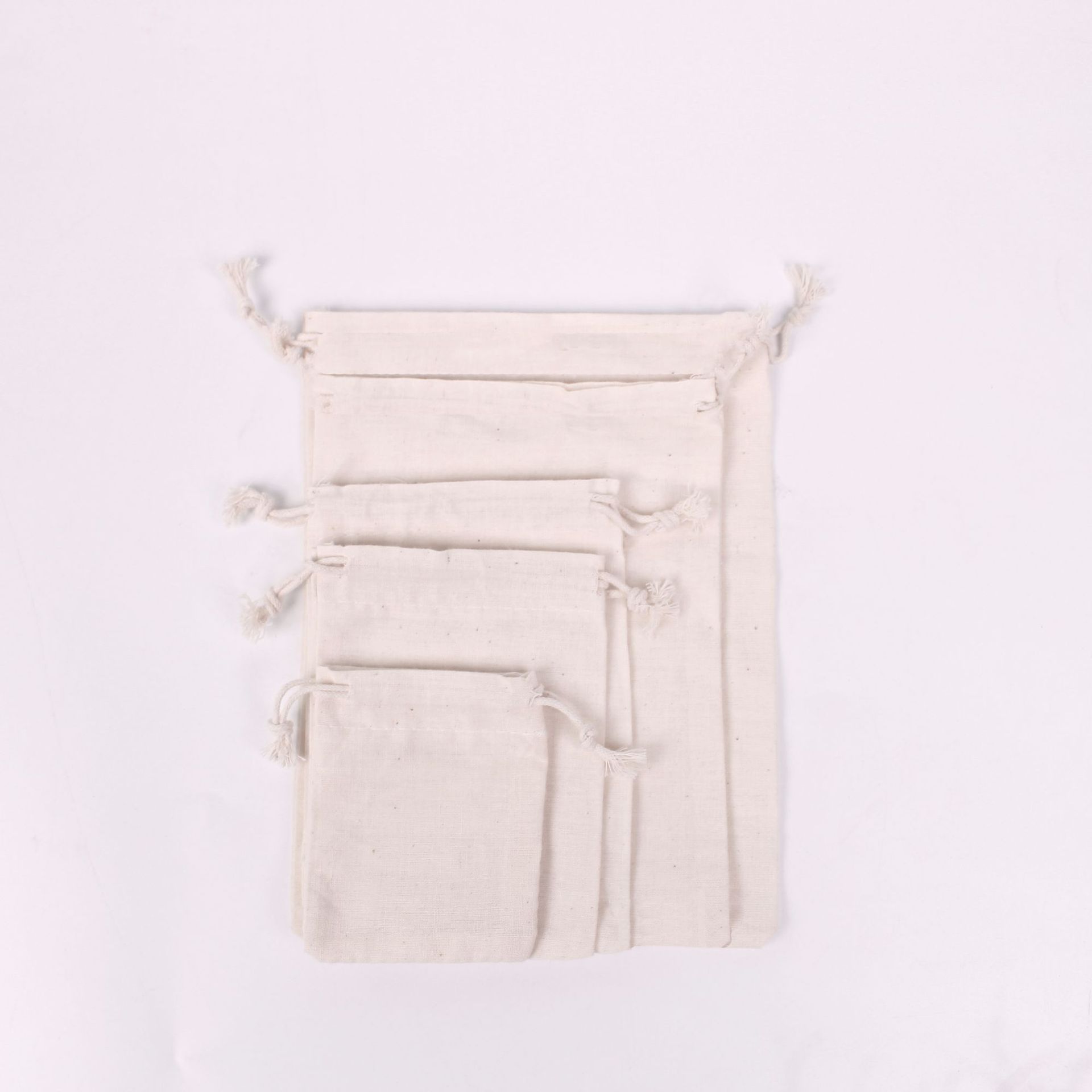 Cotton Linen Wholesale Bundle Mouth Jewelry Cotton Solid Color Drawstring Bag display picture 1