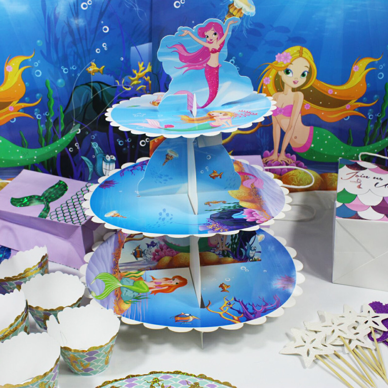 美人鱼三层蛋糕架