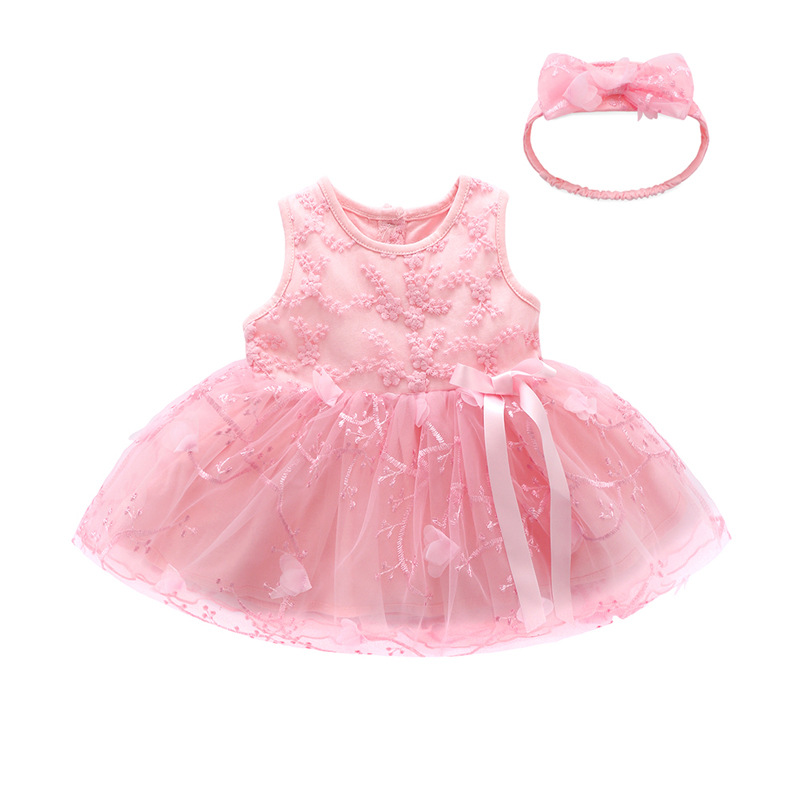 Baby clothes lace princess dress one-pie...