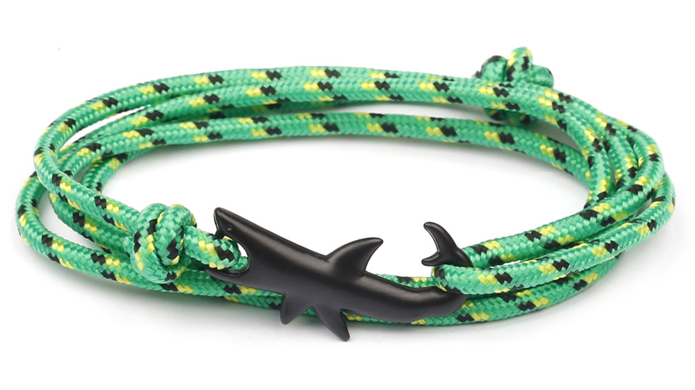 10g Weight Bracelets Classification Alloy, rope Chain Material 1 Piece Quantity Holiday, Daily, Street Occasion Alloy, rope Material Shark Pattern Men's Gender Layered Design Casual, Simple Style Style Casual Simple Style Shark Alloy Rope Layered Men's Bracelets Men's Chain Bracelets 4