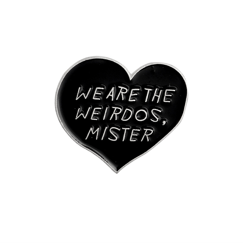 Alloy Material Halloween Festival Retro Pin Heart Alloy Stoving Varnish No Inlaid Couple Brooches