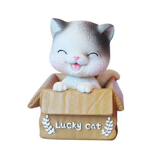 New cute kitten car ornaments, creative in-car shaking head ornaments, cute pet simulation car ornaments