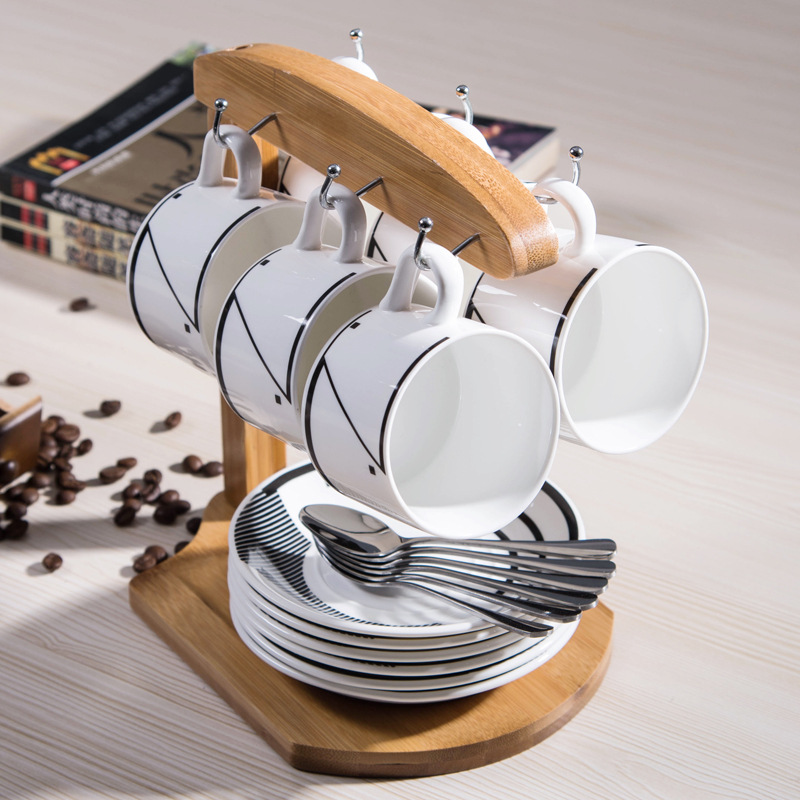 Tazas de cerámica tazas de agua tazas de café creativas con un conjunto completo de platos de 6 piezas al por mayor