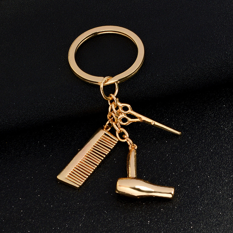 Hairstylist Keychain Gold