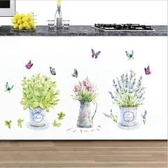 跨境 牆貼畫 JM7299新款花卉客廳櫥窗玻璃裝飾貼紙臥室田園花盆栽