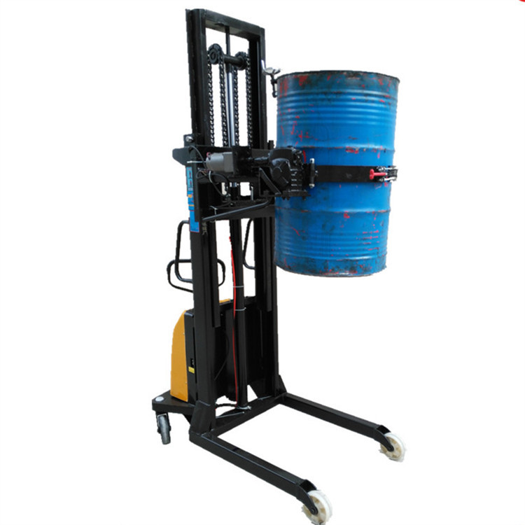 半电动油桶装卸车 半自动油桶堆高车 液压电动叉车