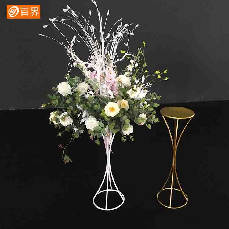 百界漏斗花器简单婚礼摆件酒店用品婚庆道具铁艺婚礼主桌花器摆台