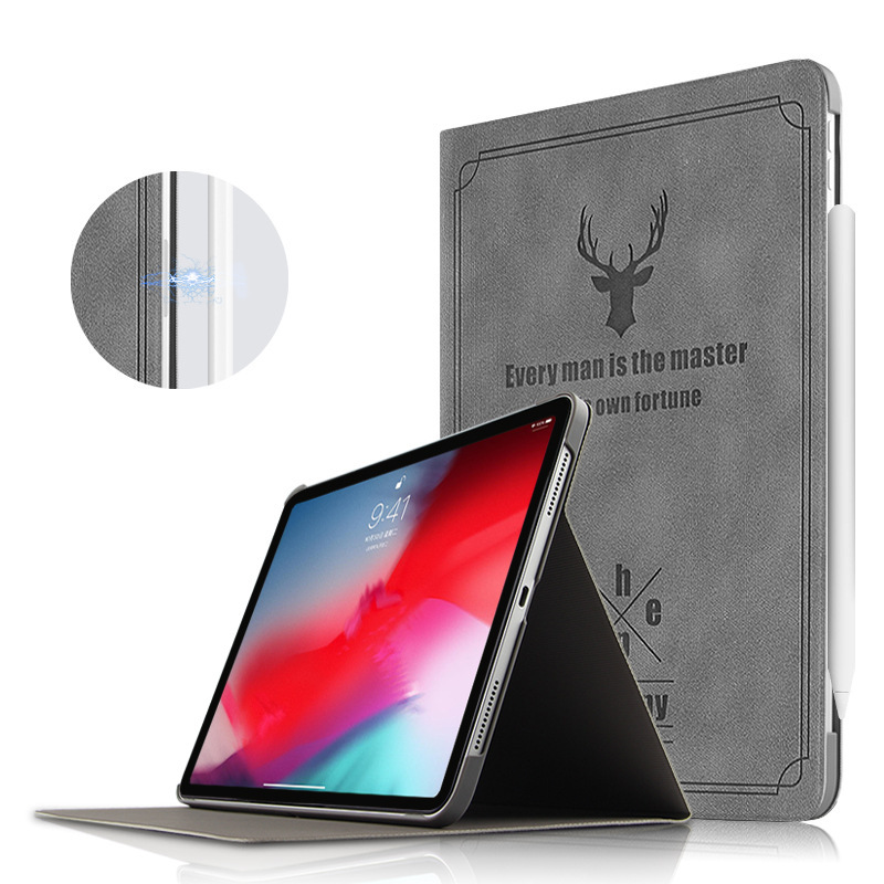 Protective Case for ipad Pro 12.9 inch leather case flat apple A1876 with Pen slot protective case
