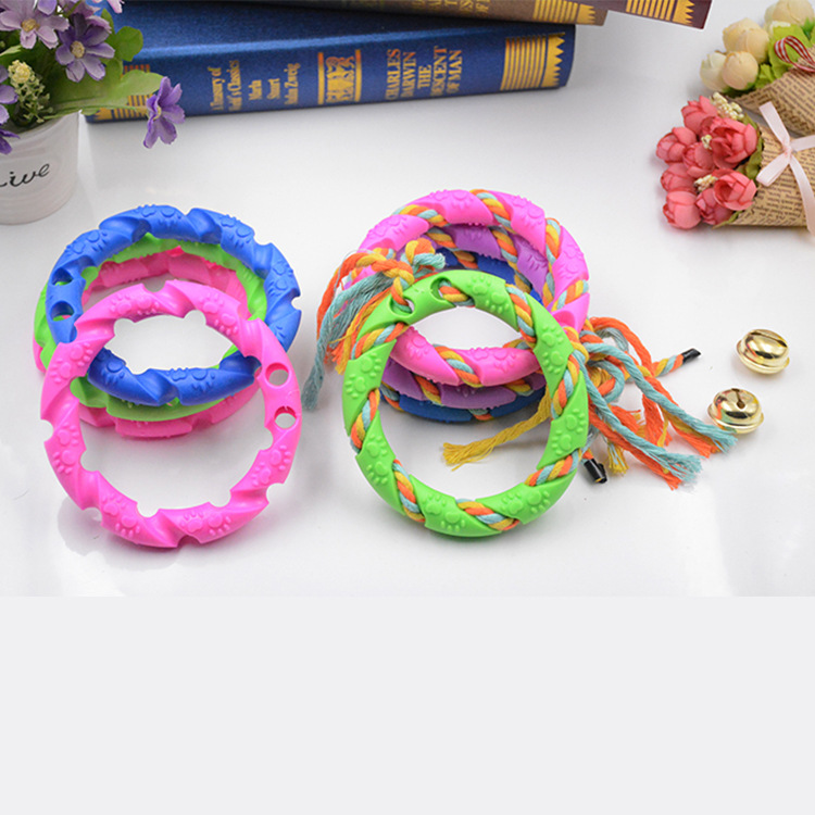 Venta directa de fábrica TPR cuerda de algodón para mascotas cuerda de juguete grande círculo mordedura perro entrenamiento perro juguete para mascotas suministros