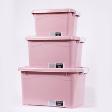 衣服玩具整理箱塑料收纳箱带盖零食收纳盒子储物盒便携式收纳盒