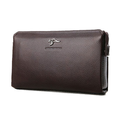 廠家直銷商務手拿包袋真皮密碼鎖防盜大容量長款軟皮壹件代發