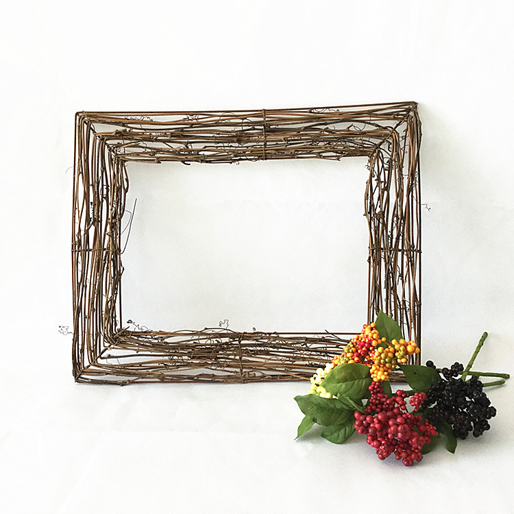 Fábrica al por mayor de ratán natural guirnalda de Navidad base decoración interior accesorios de tiro para compras transfronterizas de comercio electrónico