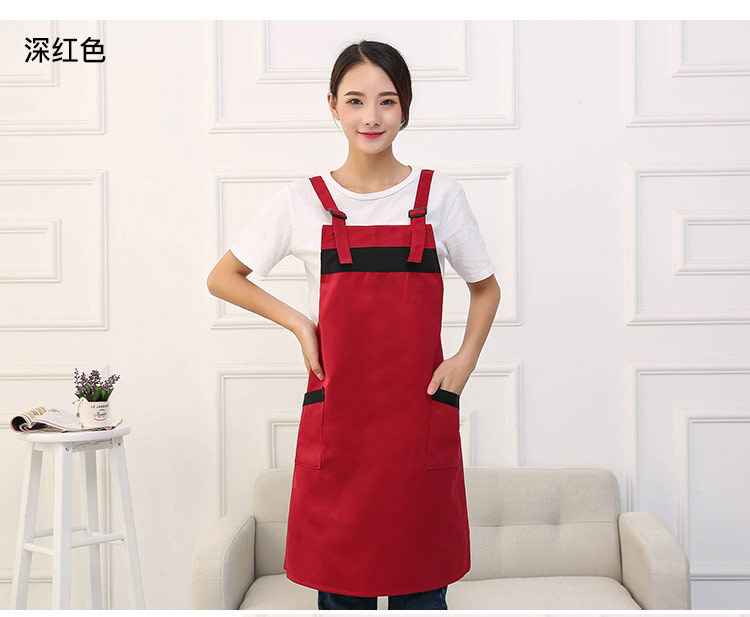 批发韩版时尚H型背带棉布围裙定做 家政餐饮服务员工作服围裙定制