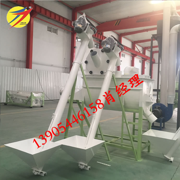 自吸式玉米饲料混合粉碎机 卧式机组 养鸡场精饲料混合搅拌一体机