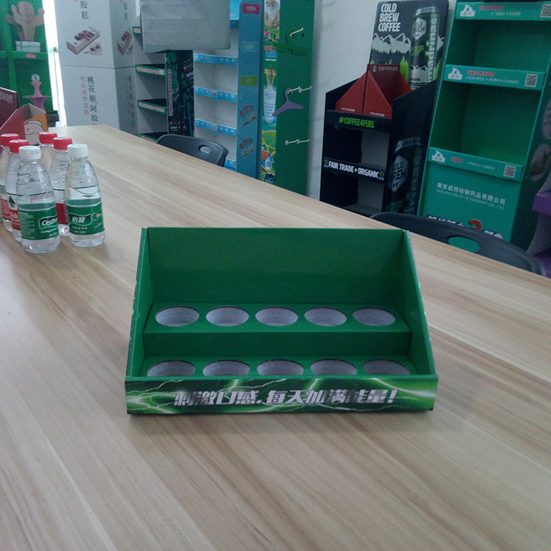 厂家直销 瓦楞纸板桌面展示架 药店超市货台收银纸货架