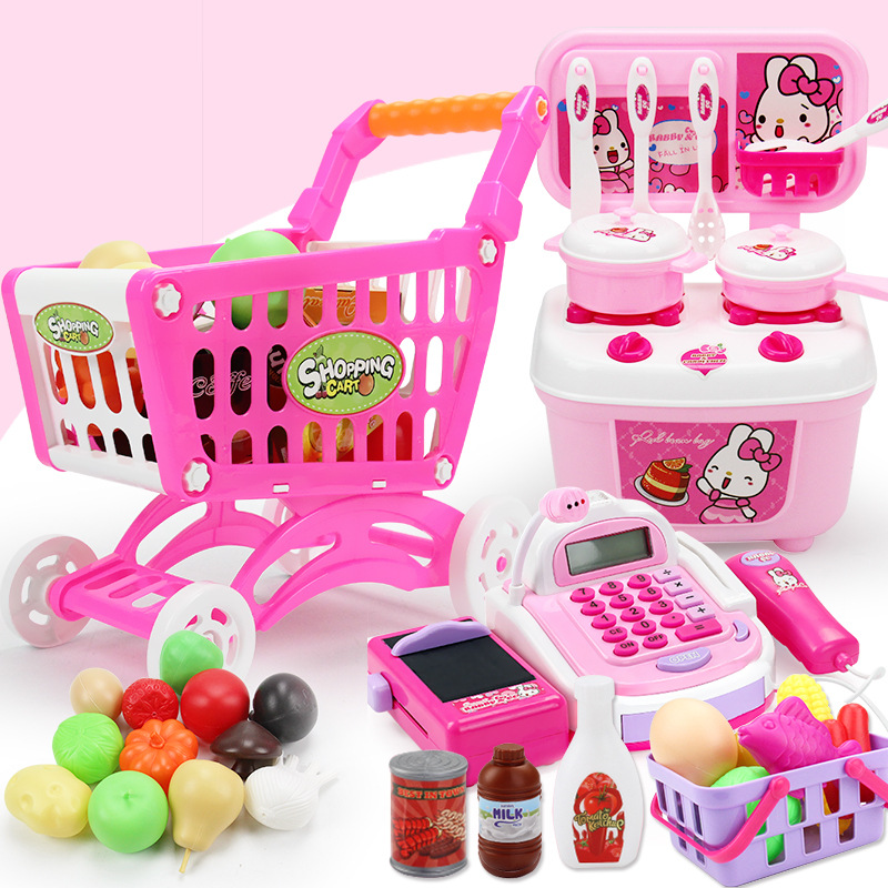 tuscom 1 set children girl toy role play mini simulation kitchenware tableware cookware