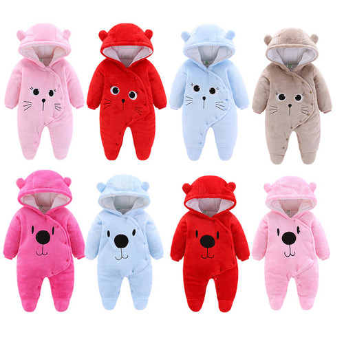 Baby one-piece suit, thick autumn and winter clothing, suitable for both boys and girls, newborn baby harrier, autumn and winter cotton coat, crawling suit
