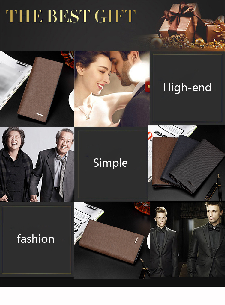 Men's Long Thin Wallet Casual Multi-card Card Holder Leather Brand Korean Wallet Large Capacity display picture 3