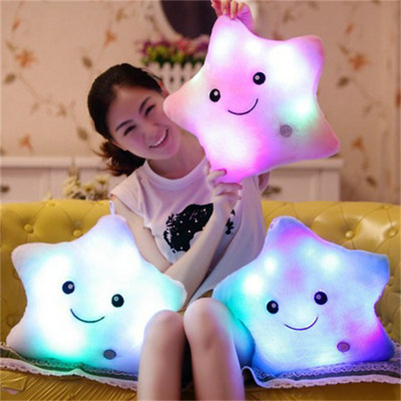 Colorful luminous pillow cute five-point...