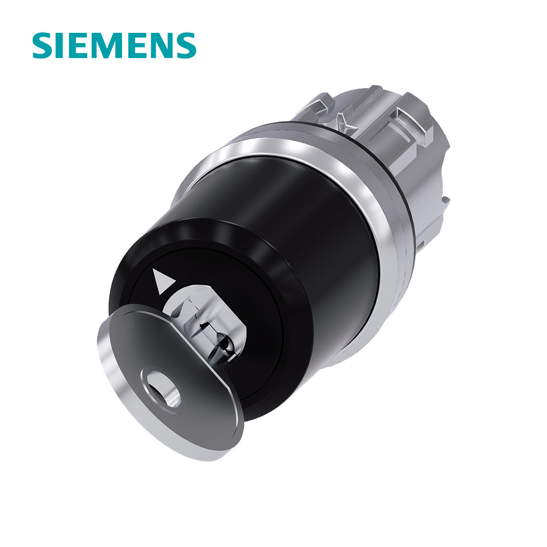 3SU1系列φ22钥匙操作金属亮光按钮头 3位置 锁件:CES