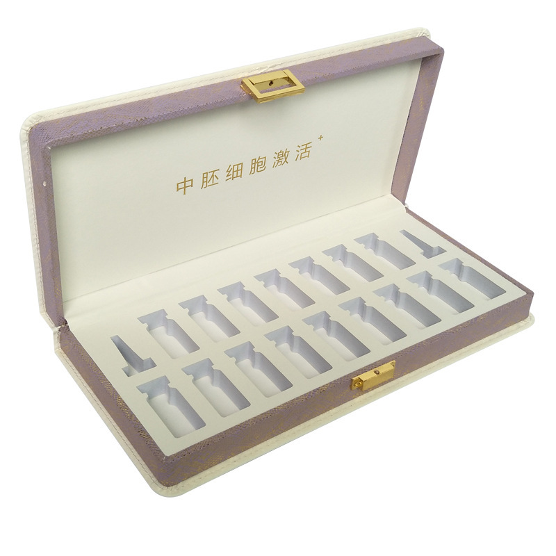 Hyaluronic acid freeze-dried powder ampoule packing box health care products leather box customized chest and hip supplies set box
