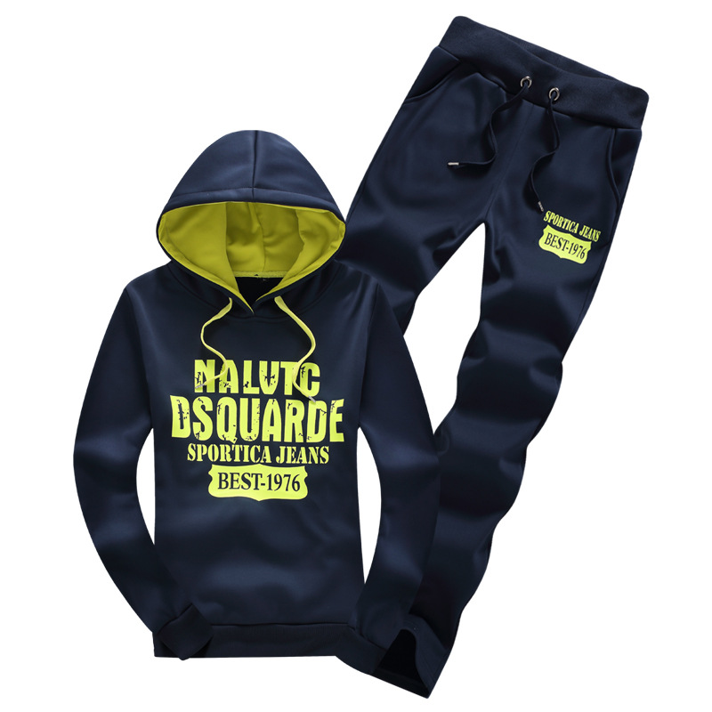 2018 otoño traje deportivo casual hombre encapuchado impresión suéter traje deportivo de hombre un cabello
