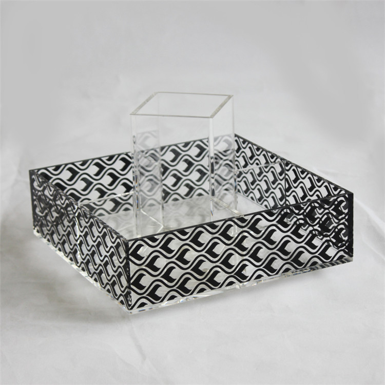 定制亚克力托盘 酒店卫浴用品印花托盘 食品展示手端盘 来图设计