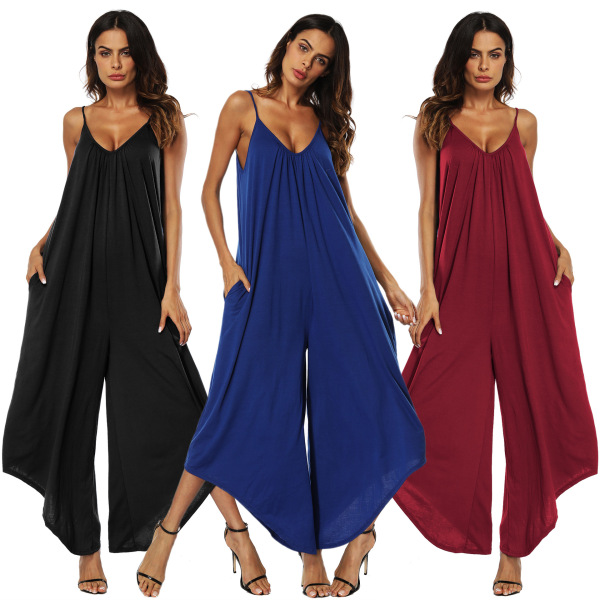 Fashionable Sexy V-Tie Suspension for Summer Broad-legged Pants