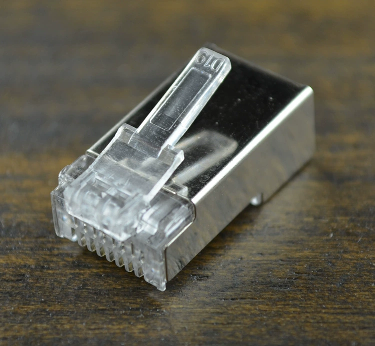 Фабричная продажа напрямую Европейские и Американские экспорты RJ45 шесть типов медной оболочки экранированный кристалл головка CAT6 FT6 FTP сетевой железной оболочки кристальная головка