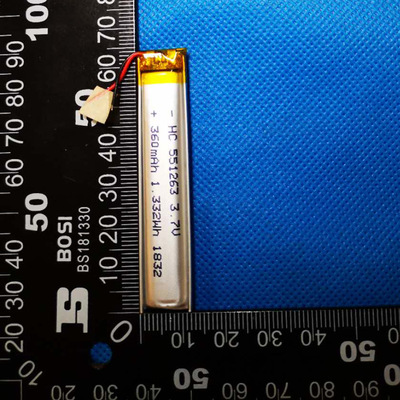 KC认证聚合物锂电池601263 成人按摩器电池 551265蓝牙电池400mAh