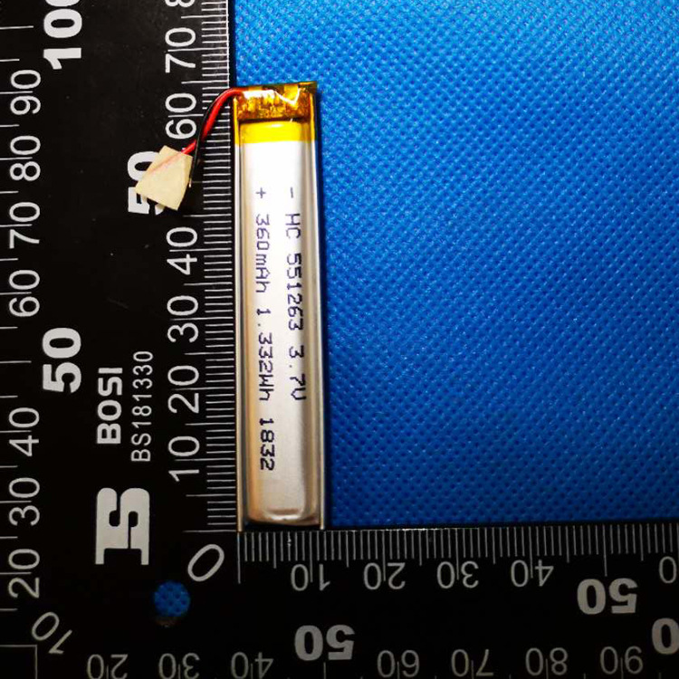 KC认证聚合物锂电池601263 成人按摩器电池 551265蓝牙电池400mAh