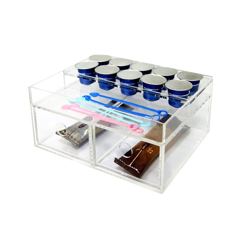 透明亚克力咖啡店胶囊储物盒 吸管盒 MINI牛奶储存盒 番茄酱架