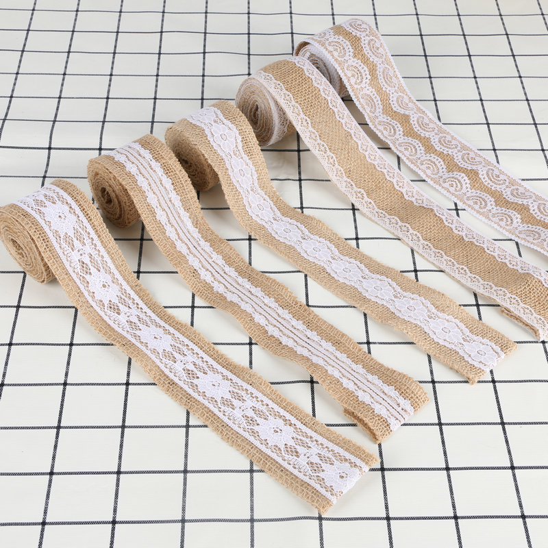 厂家供应服装辅料麻布卷 蕾丝麻布织带 服装饰品派对织带批发